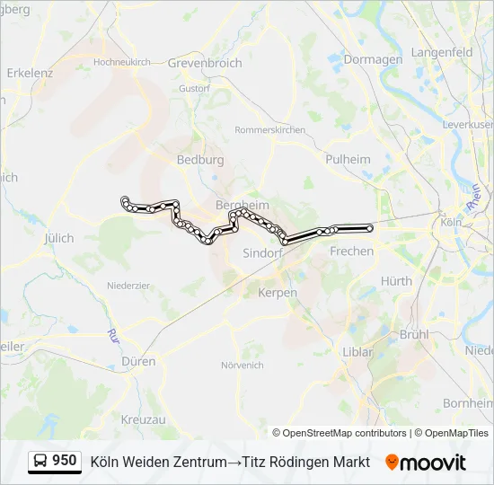 950 Bus Line Map
