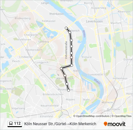 Автобус 112: карта маршрута