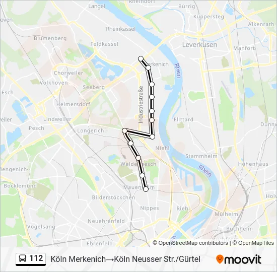 Автобус 112: карта маршрута