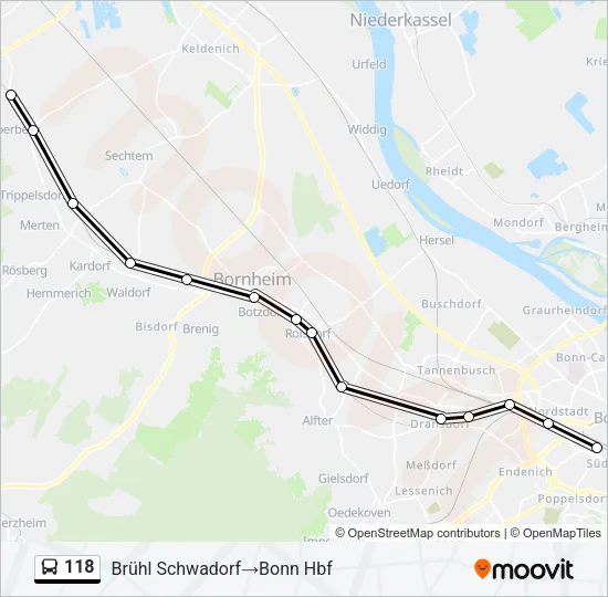 118 Bus Line Map