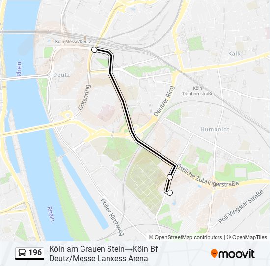 196 bus Line Map