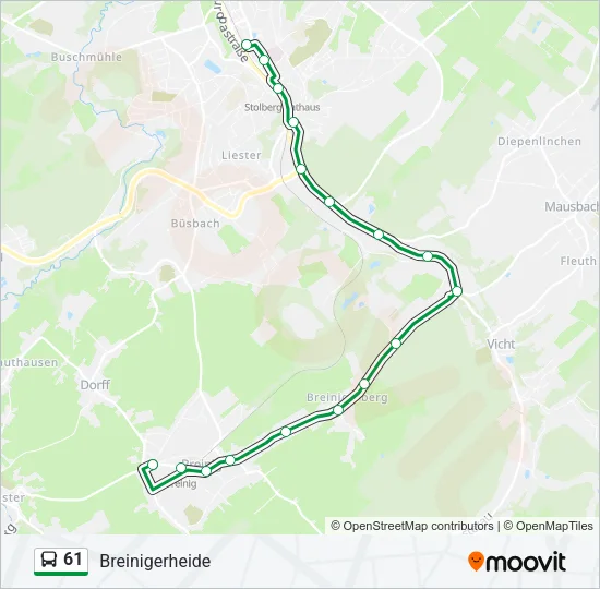 61 Bus Line Map