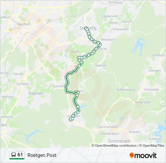 61 Bus Line Map