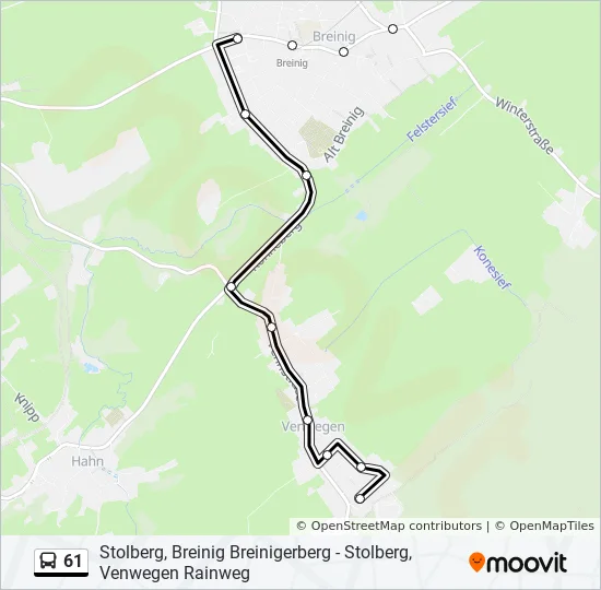 Автобус 61: карта маршрута