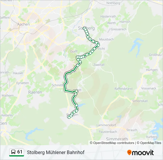 61 Bus Line Map