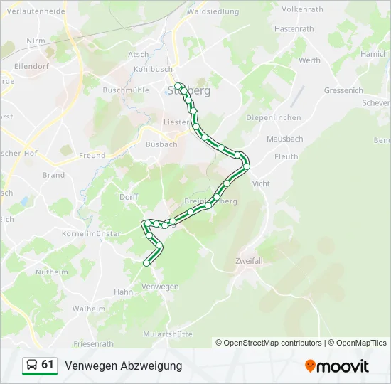 61 Bus Line Map