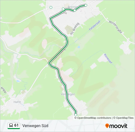 61 Bus Line Map