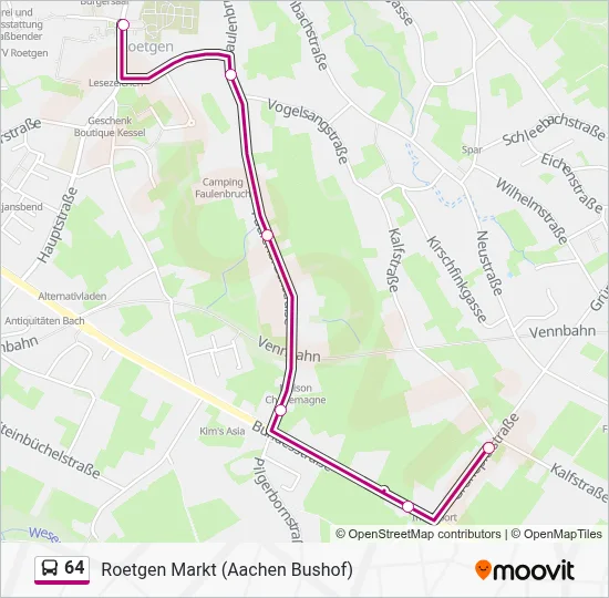 Buslinie 64 Karte