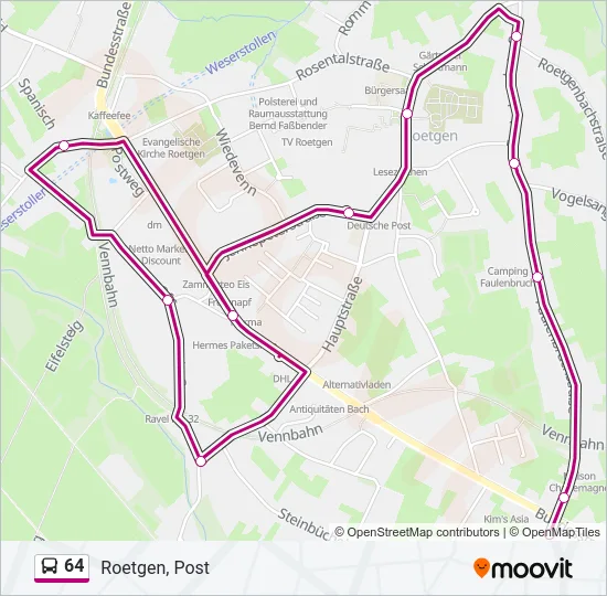 64 Bus Line Map