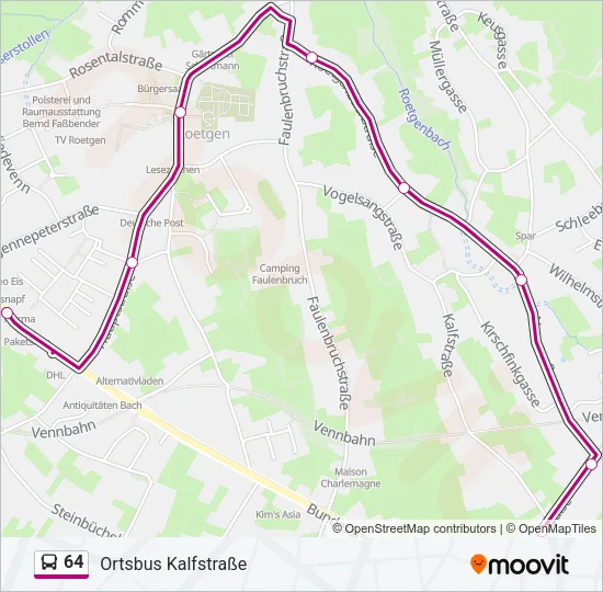 64 Bus Line Map