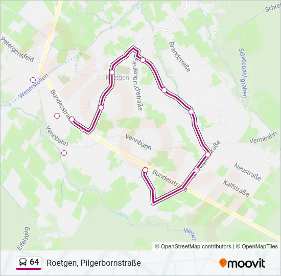 64 Bus Line Map