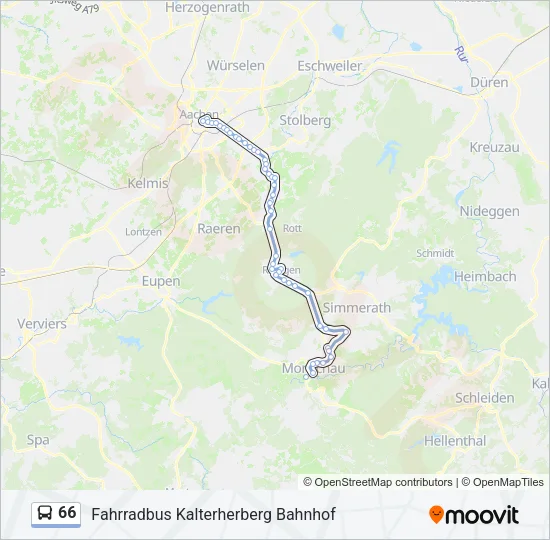 66 Bus Line Map