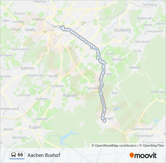 66 Bus Line Map