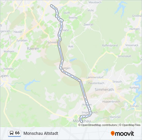 66 bus Line Map