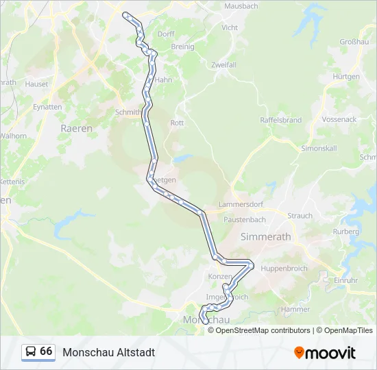 66 Bus Line Map