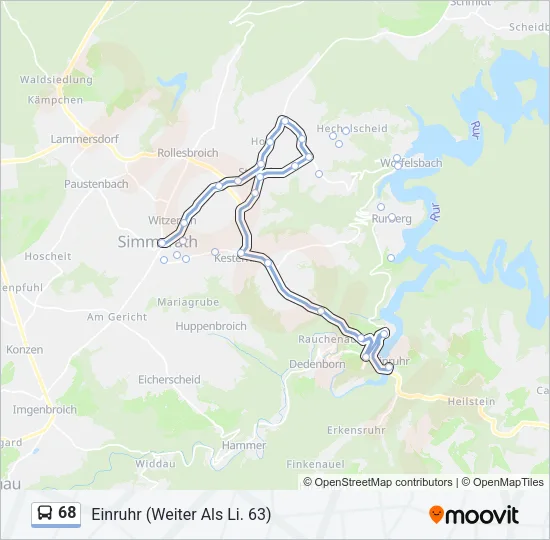 68 Bus Line Map