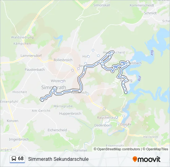 68 Bus Line Map