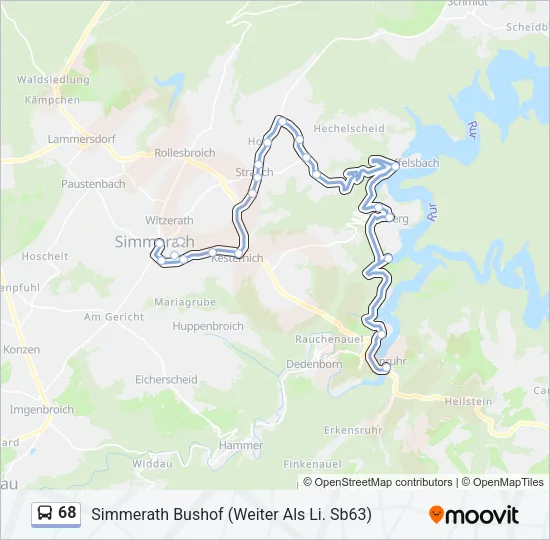 68 Bus Line Map