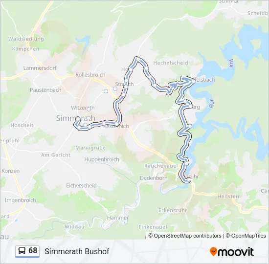 68 Bus Line Map