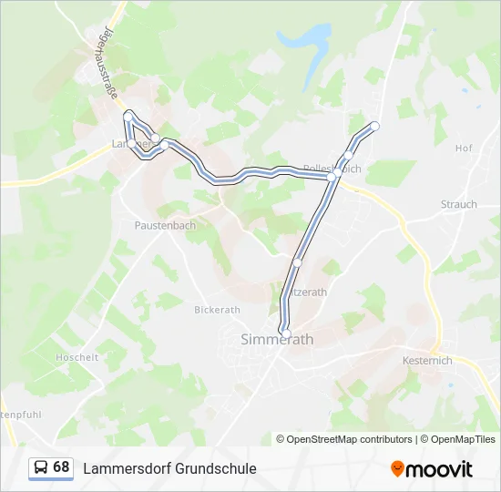 Автобус 68: карта маршрута