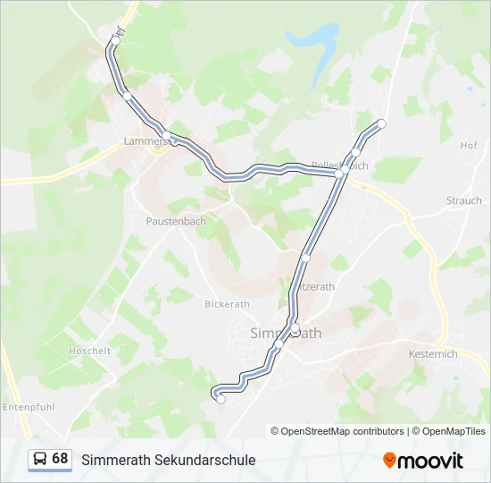 68 Bus Line Map
