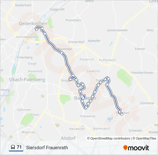 71 Bus Line Map