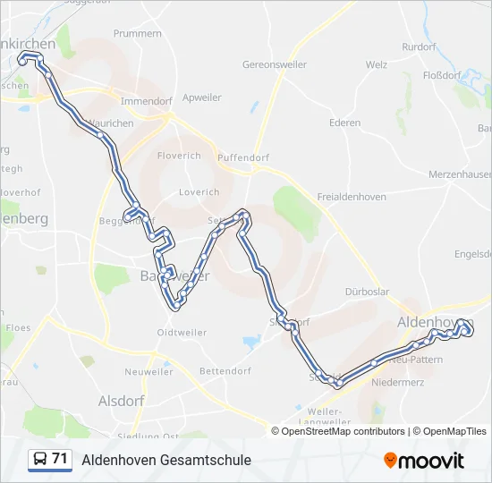 Buslinie 71 Karte