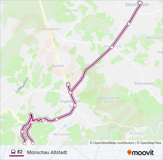 Автобус 82: карта маршрута