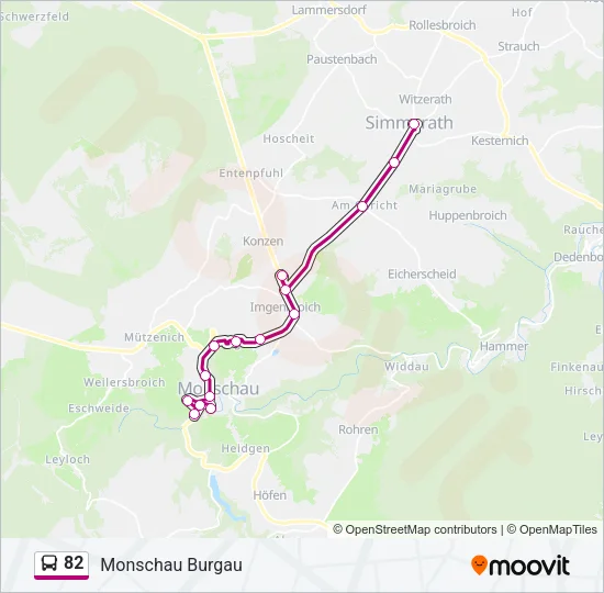 Buslinie 82 Karte