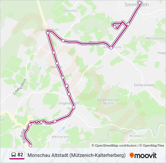 Автобус 82: карта маршрута