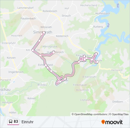 83 bus Line Map