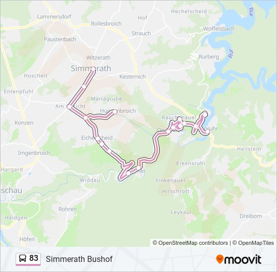 83 bus Line Map