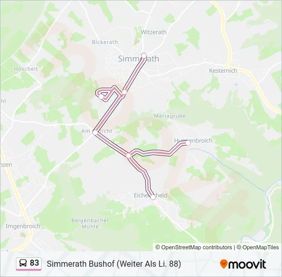 83 Bus Line Map