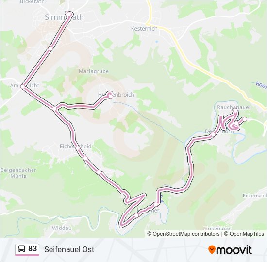 83 bus Line Map