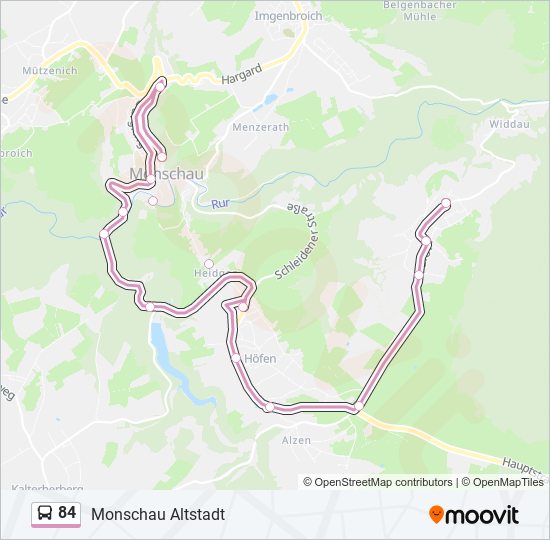 84 bus Line Map