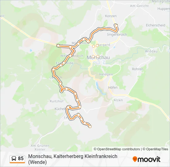 85 Bus Line Map