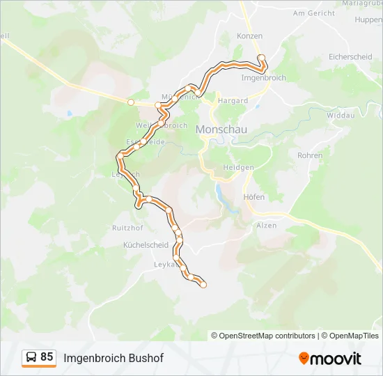 85 Bus Line Map