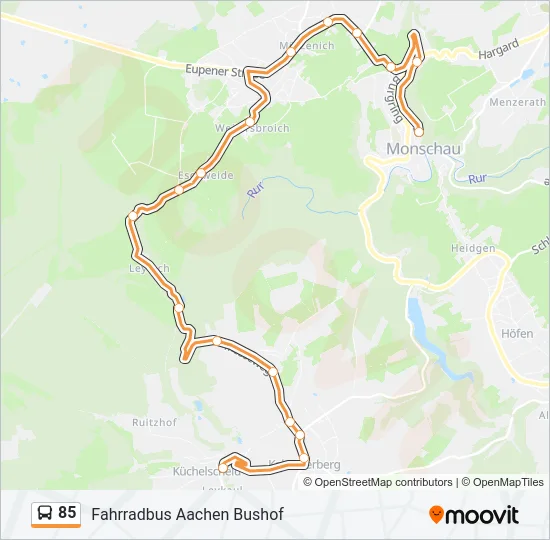 85 Bus Line Map