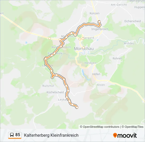85 Bus Line Map