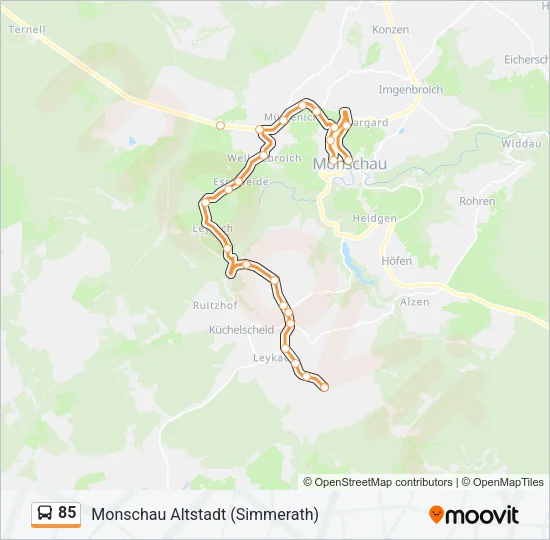 85 Bus Line Map