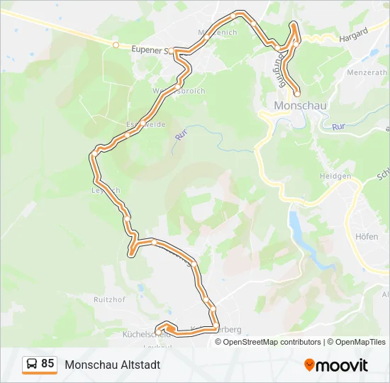 85 Bus Line Map