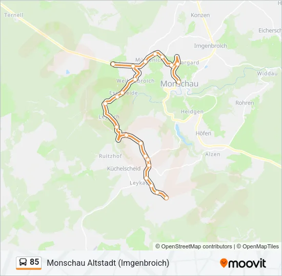 85 Bus Line Map