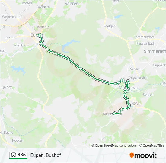 385 Bus Line Map