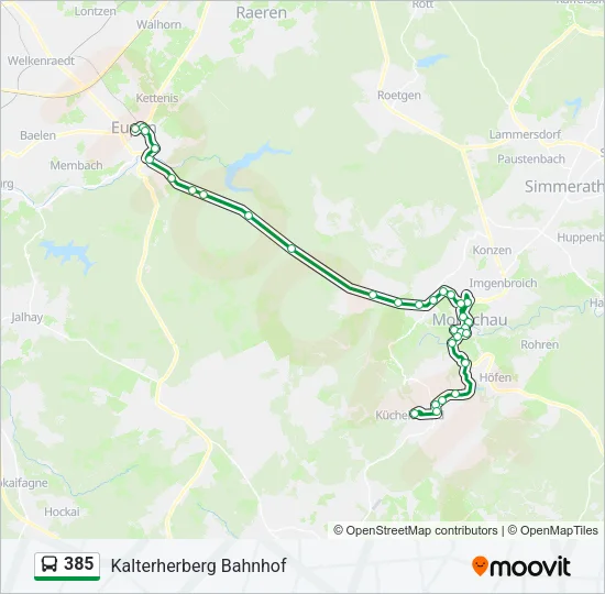 385 Bus Line Map