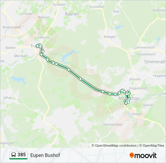 385 Bus Line Map