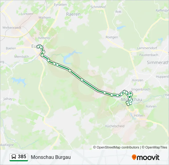 385 Bus Line Map
