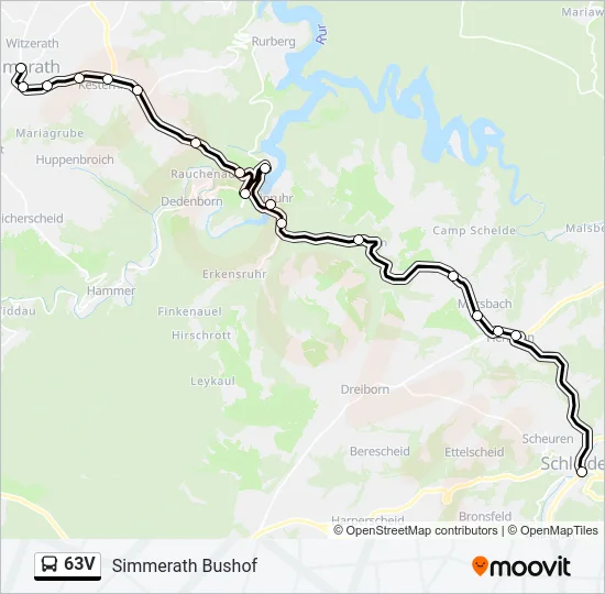 63V Bus Line Map