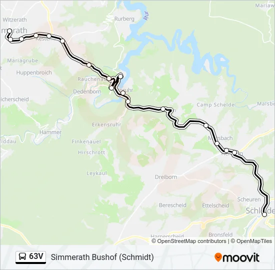 63V Bus Line Map
