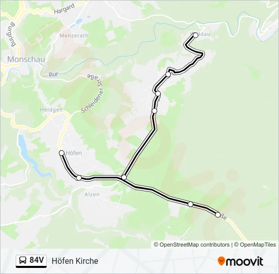 84V Bus Line Map