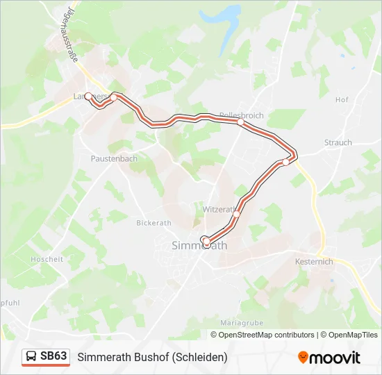 Автобус SB63: карта маршрута